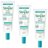 Facial Lotions & Moisturisers: 3x Simple 25ml SOS Clearing Booster Long Lasting Shine & Blemish Control