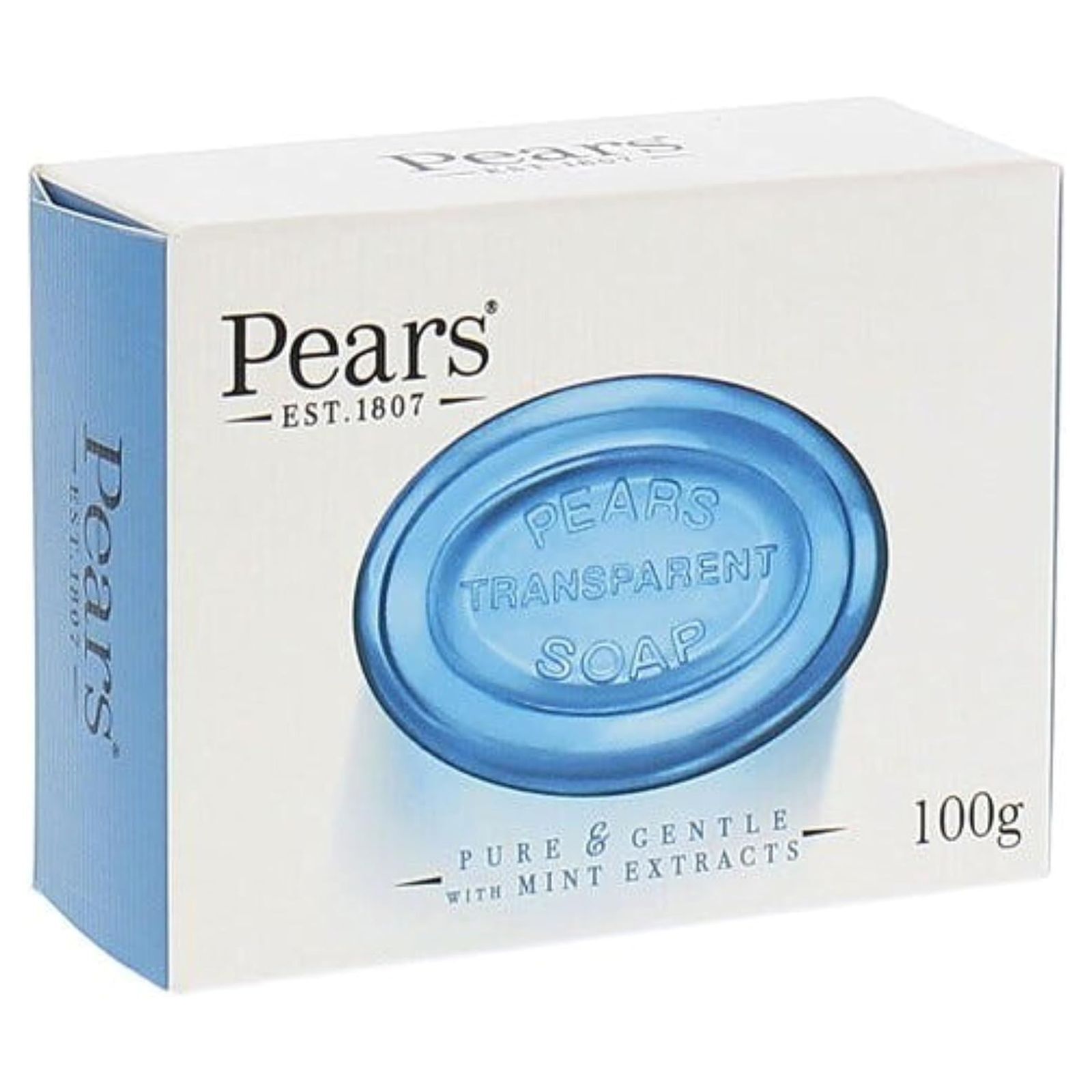 Body Wash & Hand Soap: Pears Transparent Soap Bar Pure and Gentle with Mint Extracts 100g