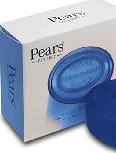 Body Wash & Hand Soap: Pears Transparent Soap Bar Pure and Gentle with Mint Extracts 100g
