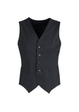 Mens Peaked Vest Waistcoat w/ Knitted Back Suit Formal Wedding Dress Up - Charcoal - 112