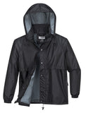 HUSKI STRATUS RAIN JACKET Waterproof Workwear Concealed Hood Windproof Packable - Black - 4XL