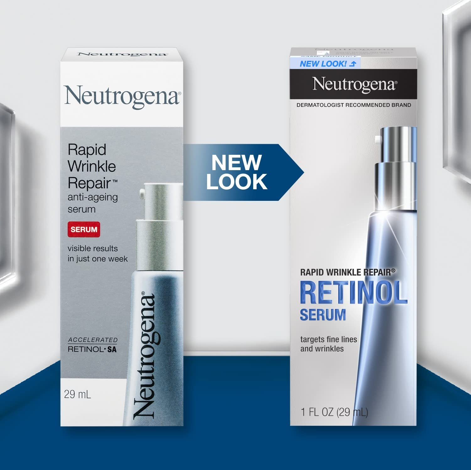 Facial Cleansers: Neutrogena Rapid Wrinkle Repair Retinol Anti Ageing Serum 29ml