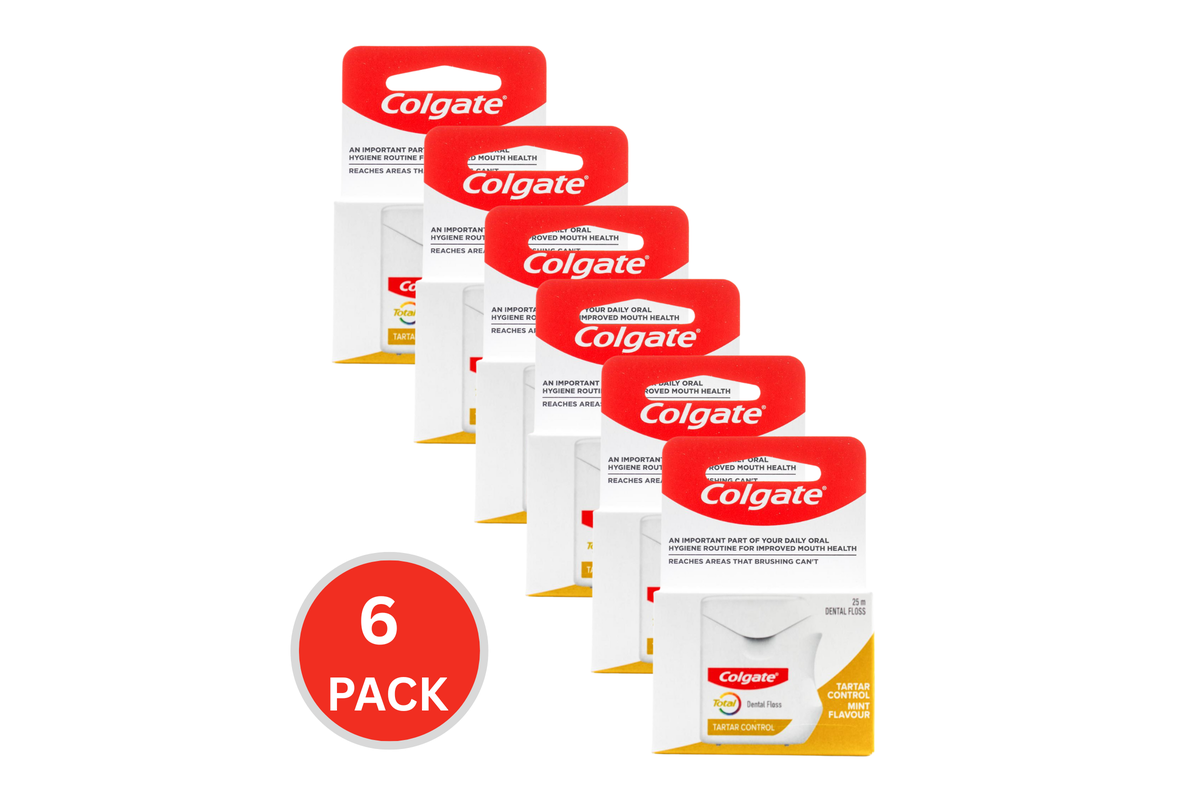 6x Colgate Dental Floss Tartar Control 25m