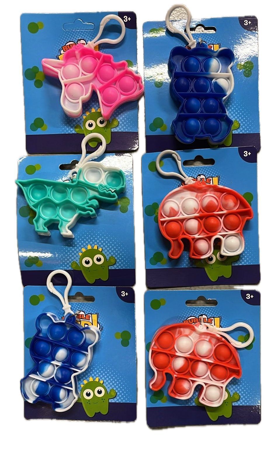 Activity Toys: Push Bubble Pop It Fidget Keyring Squeeze Toy Sensory Silicone Stress Reliever