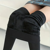 Women's Socks & Hosiery: Womens Fuzzy Thermal Fur Lined High Waist Leggings Pants Thermals Warm 320g