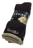 9 Pairs MERINO WOOL SOCKS Mens Heavy Duty Premium Thick Work Socks Cushion BULK - Brown - 11-14