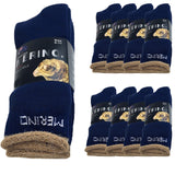 9 Pairs MERINO WOOL SOCKS Mens Heavy Duty Premium Thick Work Socks Cushion BULK - Navy Blue - 6-11