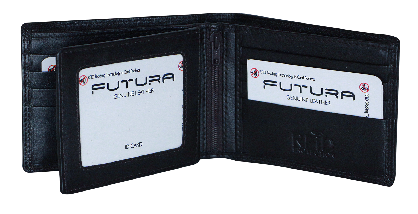 Men's Accessories: Futura Futura Mens Harrison RFID Genuine Leather Wallet - Black
