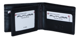 Men's Accessories: Futura Futura Mens Harrison RFID Genuine Leather Wallet - Black