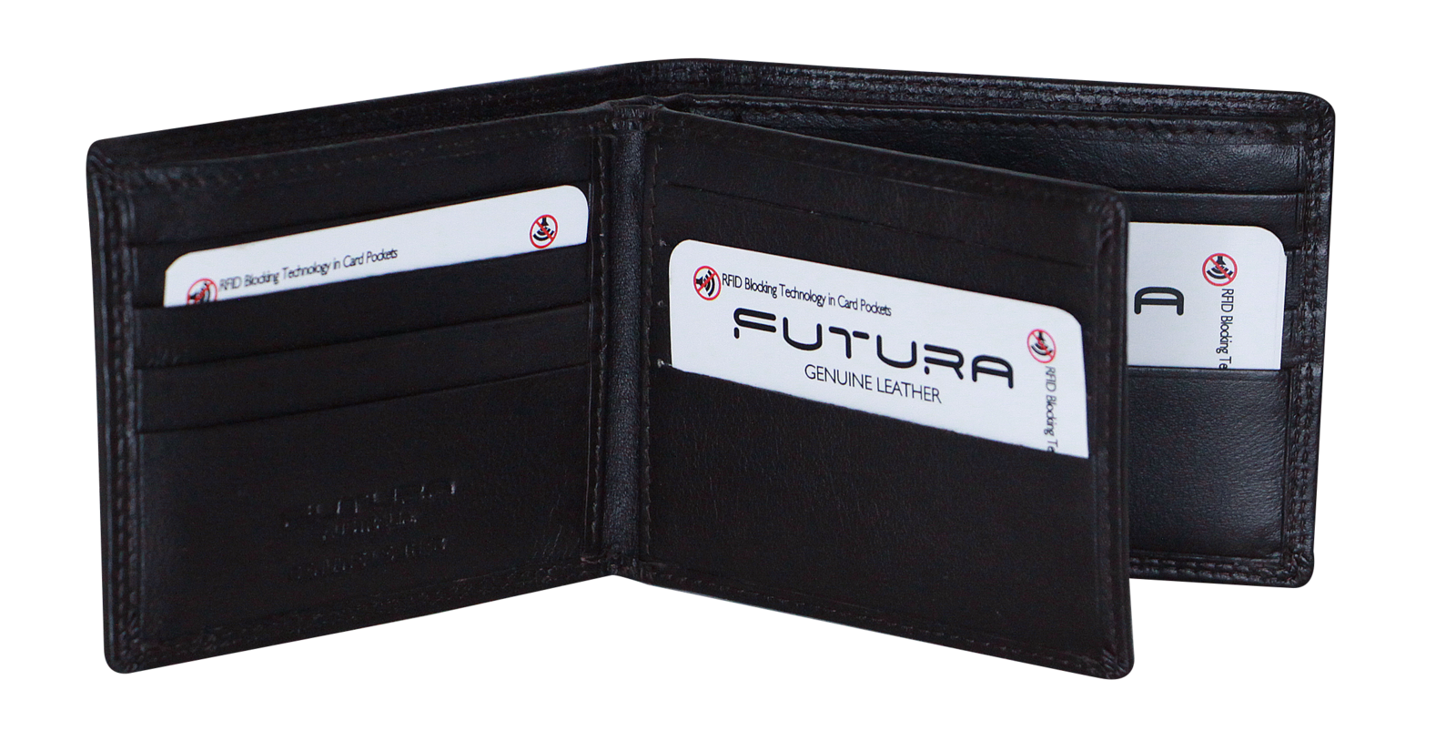 Men's Accessories: Futura Futura Mens Harrison RFID Genuine Leather Wallet - Black