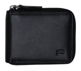 Men's Accessories: Futura Mens Zip Around Leather Wallet RFID Gift - Black