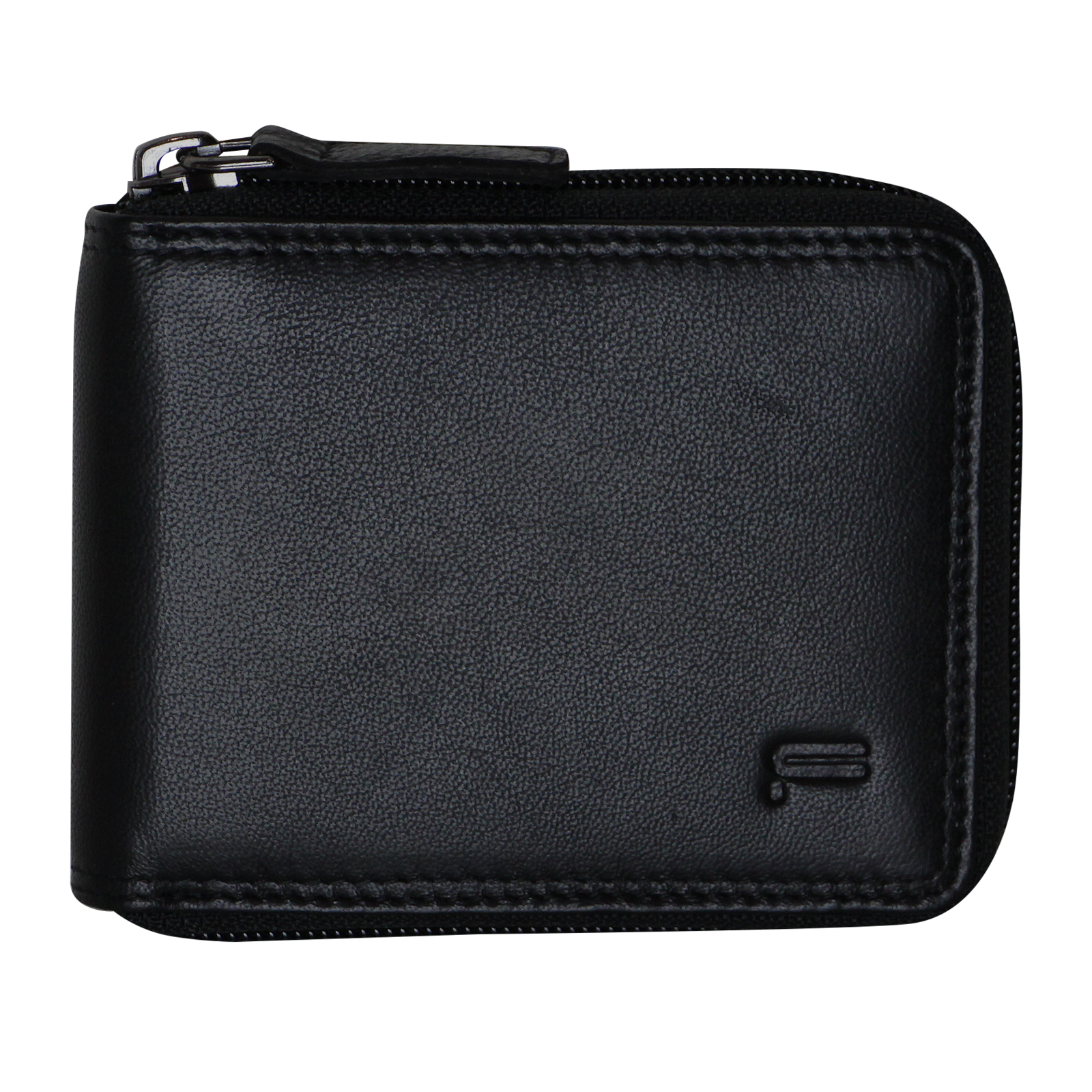 Men's Accessories: Futura Mens Zip Around Leather Wallet RFID Gift - Black