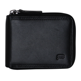 Men's Accessories: Futura Mens Zip Around Leather Wallet RFID Gift - Black