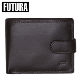 Men's Accessories: Futura Mens RFID Leather Coin Fold Over Wallet - Brown