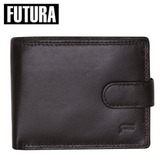 Men's Accessories: Futura Mens RFID Leather Coin Fold Over Wallet - Brown