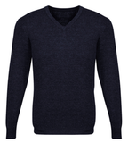 Mens Advatex Varesa Wool Pullover Jumper Cardigan - Navy - M