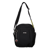 Men's Accessories: FIB Mens Tablet Crossover Bag Shoulder Strap Travel Wallet - Black
