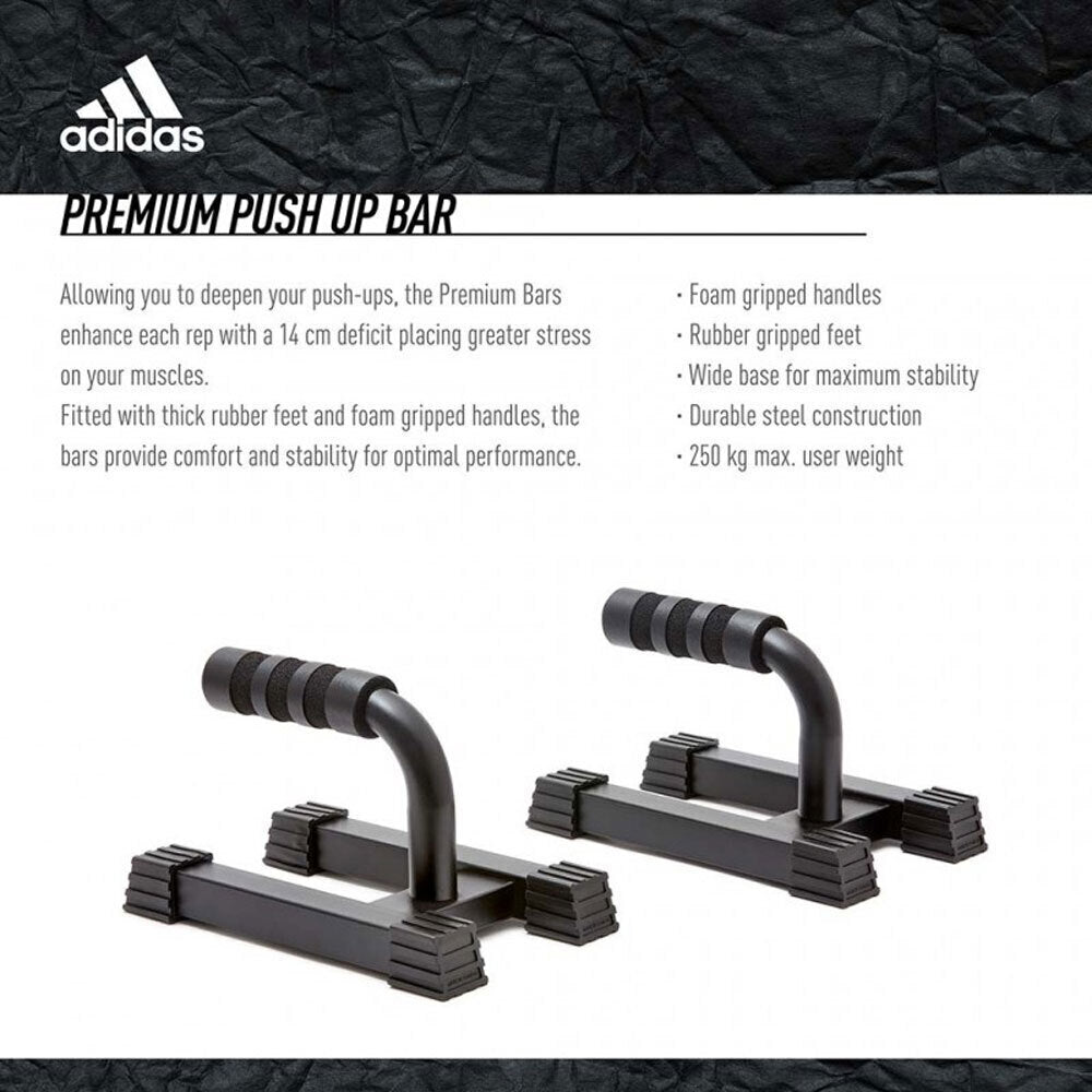 Gym Equipment & Accessories: Adidas Premium Push Up Bars Grips Non Slip Handles Gym Training Fitness Foam