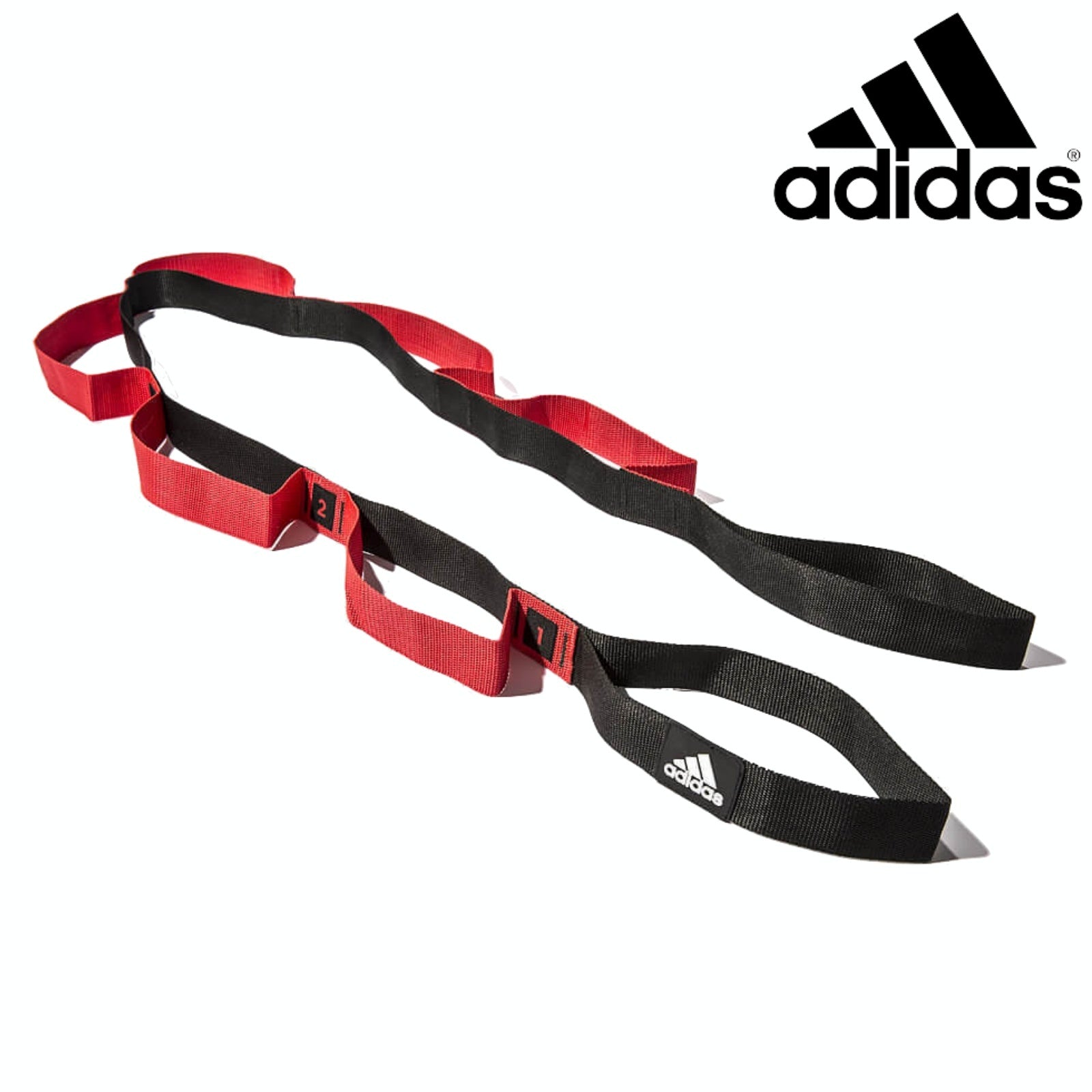 Gym Equipment & Accessories: 2pc Set Adidas Stretch Assist Band Looped + Yoga Strap 2.5m Long Adjustable Belt
