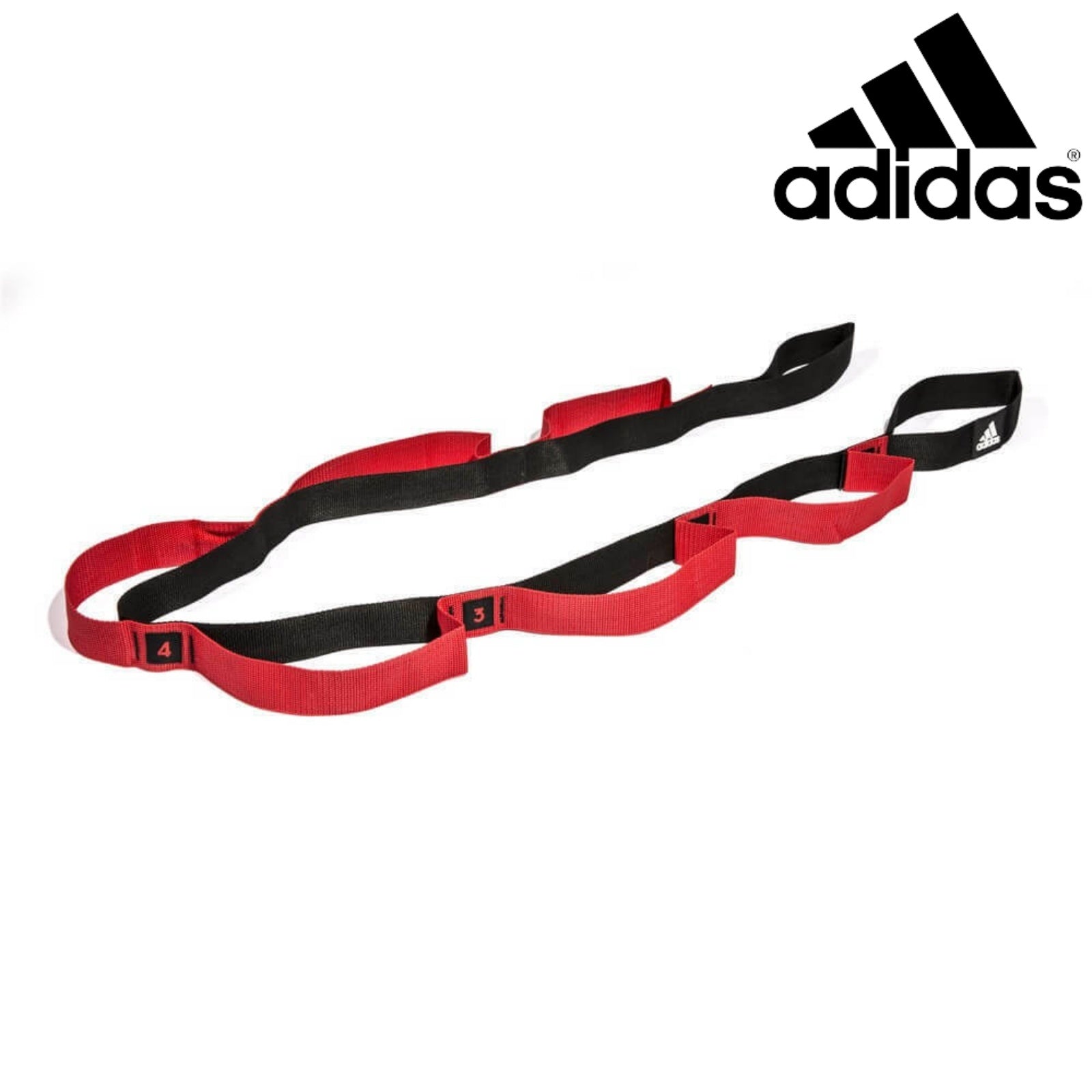Gym Equipment & Accessories: 2pc Set Adidas Stretch Assist Band Looped + Yoga Strap 2.5m Long Adjustable Belt