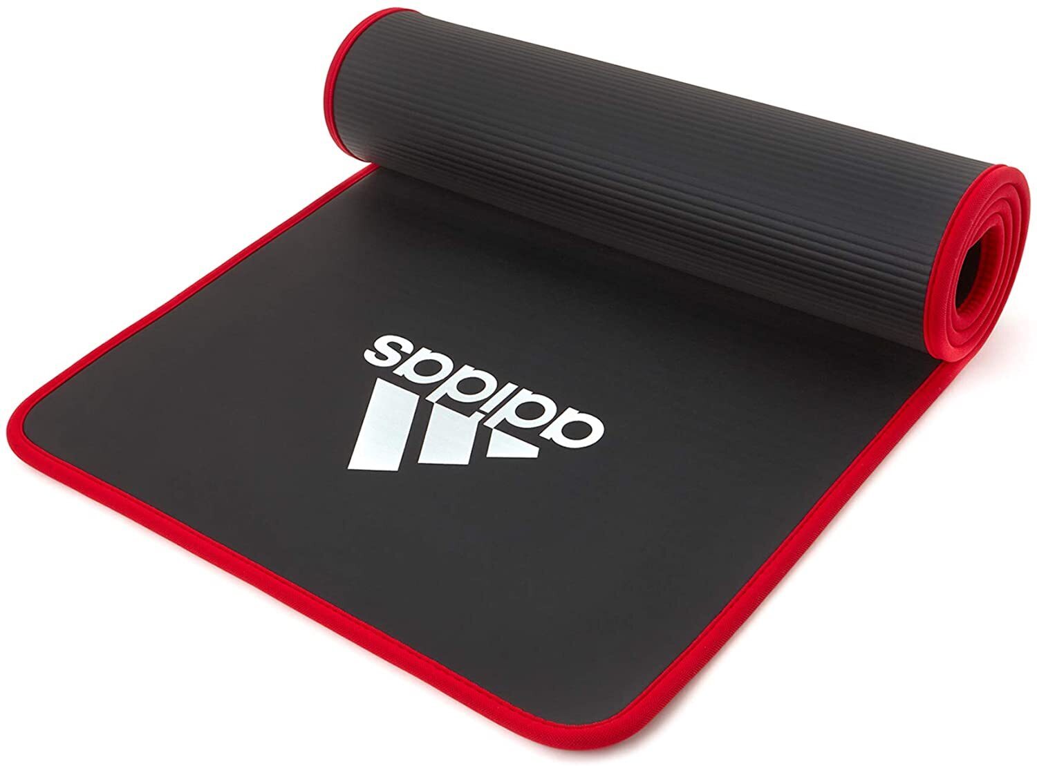 Gym Equipment & Accessories: Adidas Training 10mm Exercise Floor Mat Gym Thick Yoga Fitness Judo Pilates - Black/Red