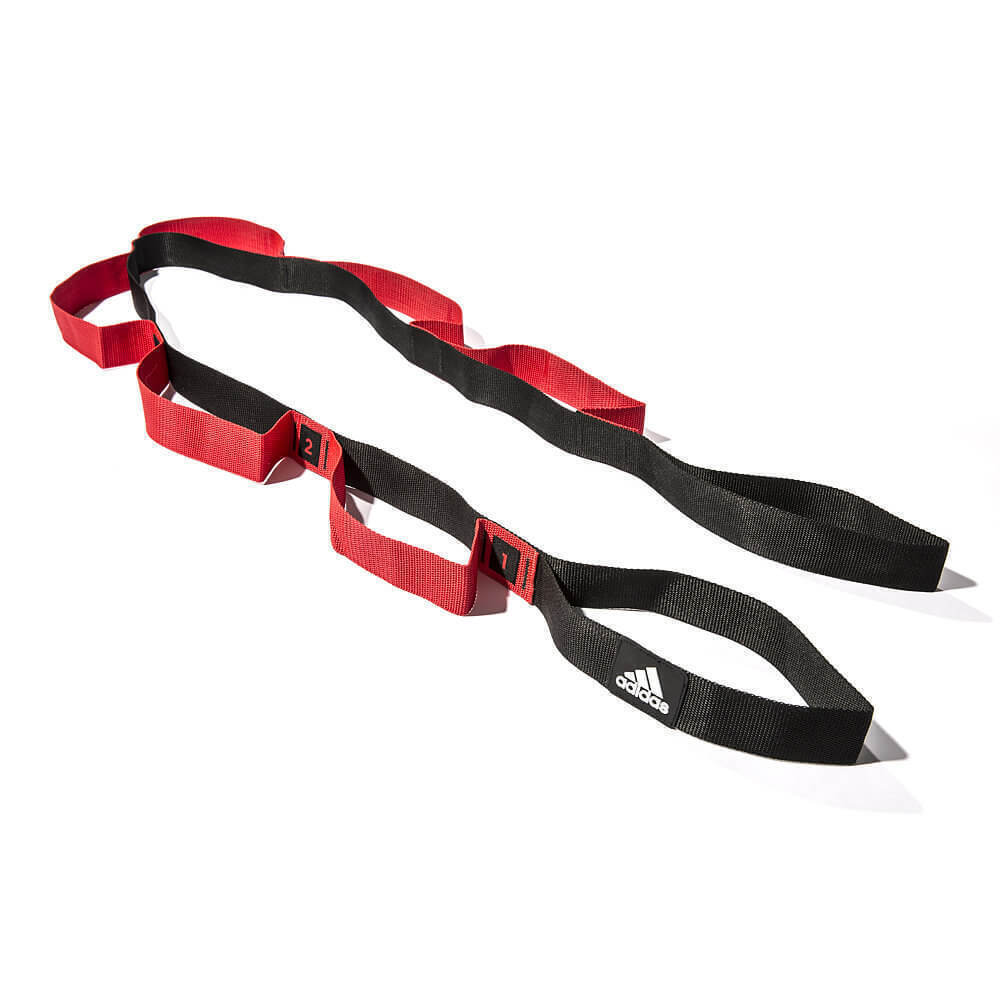 Gym Equipment & Accessories: Adidas Stretch Assist Band Looped Warm Up Warmup Pre-Workout - Red/Black