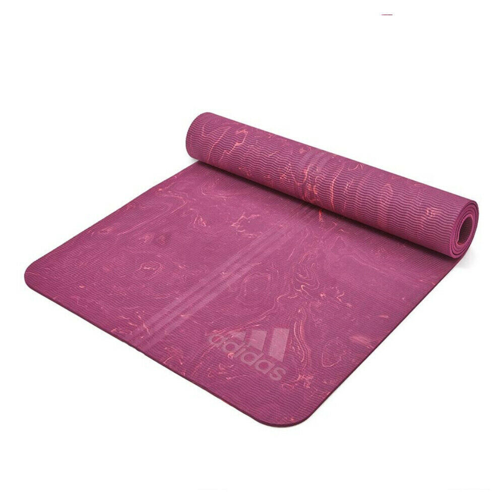 Gym Equipment & Accessories: Adidas Premium 5mm Camo Sports Home/Gym Fitness Exercise Yoga Mat Power Berry