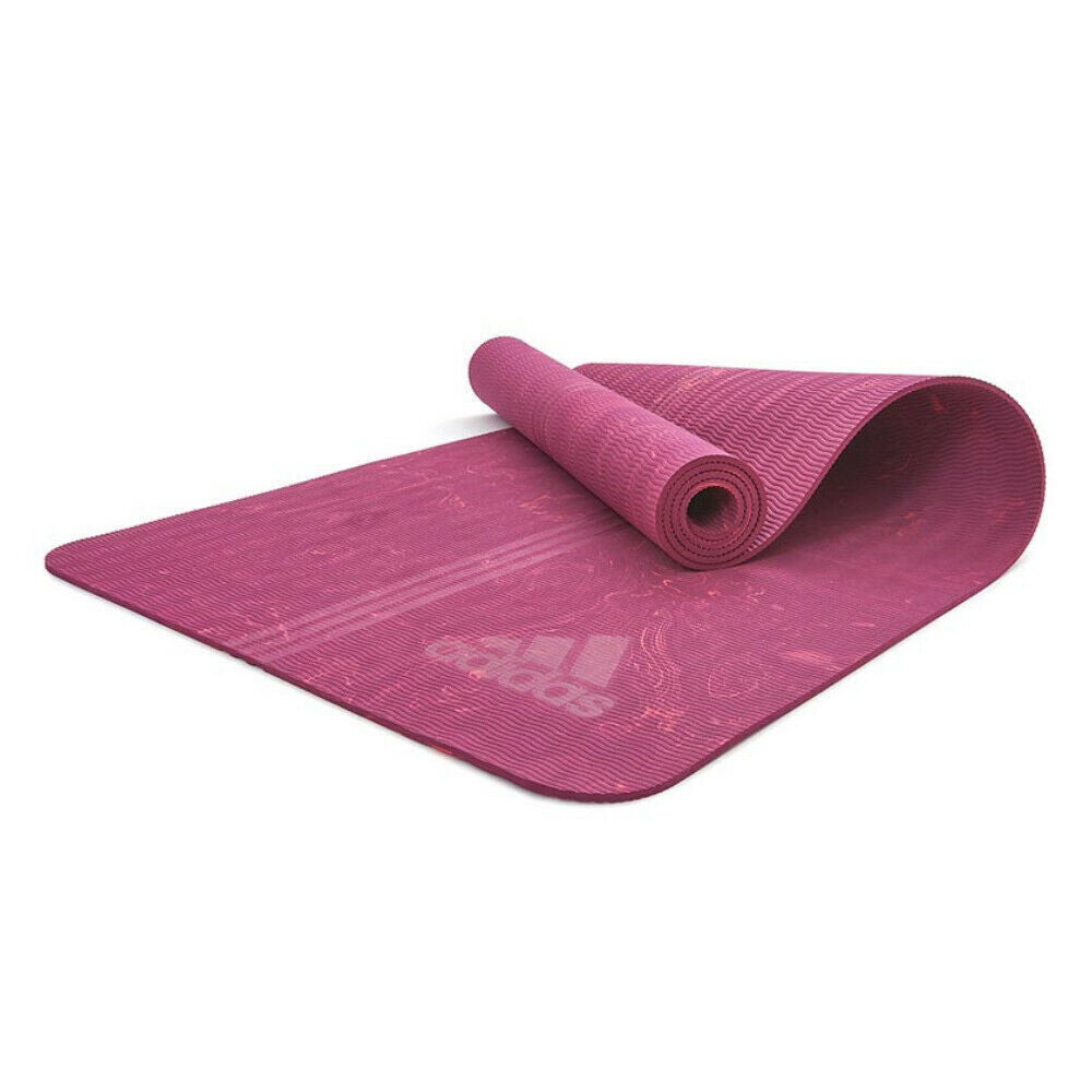 Gym Equipment & Accessories: Adidas Premium 5mm Camo Sports Home/Gym Fitness Exercise Yoga Mat Power Berry