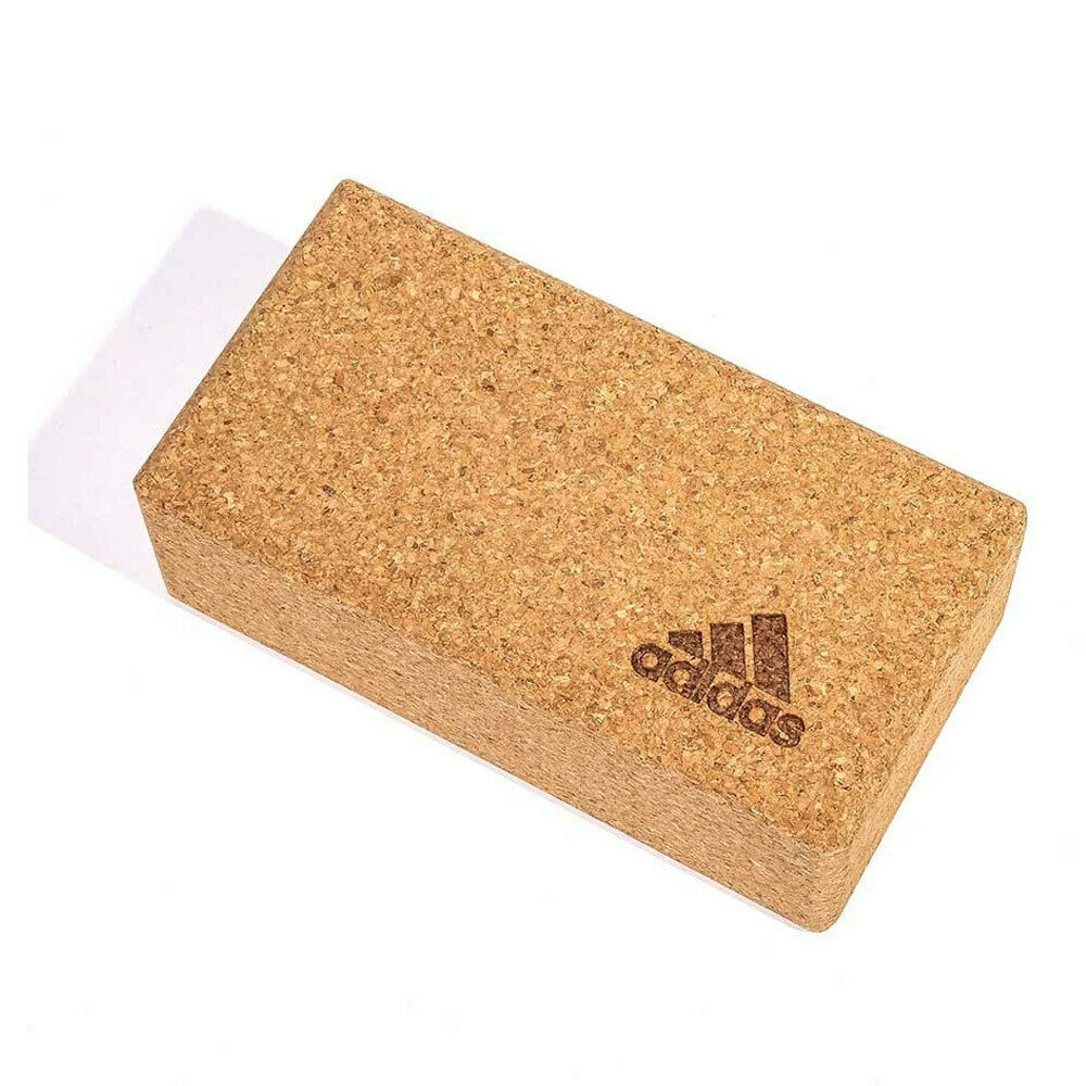 Yoga & Pilates: Adidas Yoga Cork Block Home Gym Fitness Exercise Pilates Tool Brick - Brown