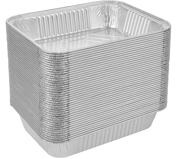 144x Aluminium Disposable Foil Food Container Trays Pans Baking Roast Bulk 32x26x5.5cm