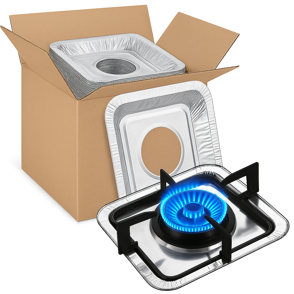 Storage Boxes: 480x Aluminium Disposable Foil Stove Burner Covers Bulk - Square