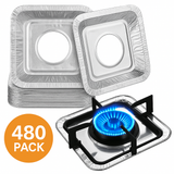 Storage Boxes: 480x Aluminium Disposable Foil Stove Burner Covers Bulk - Square