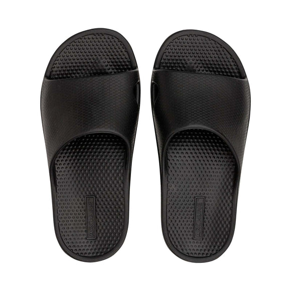 Archline Rebound Orthotic Slides Flip Flop Thongs Slip On Arch Support - Black - Euro 47
