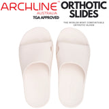 Archline Rebound Orthotic Slides Flip Flop Thongs Slip On Arch Support - White - Euro 38