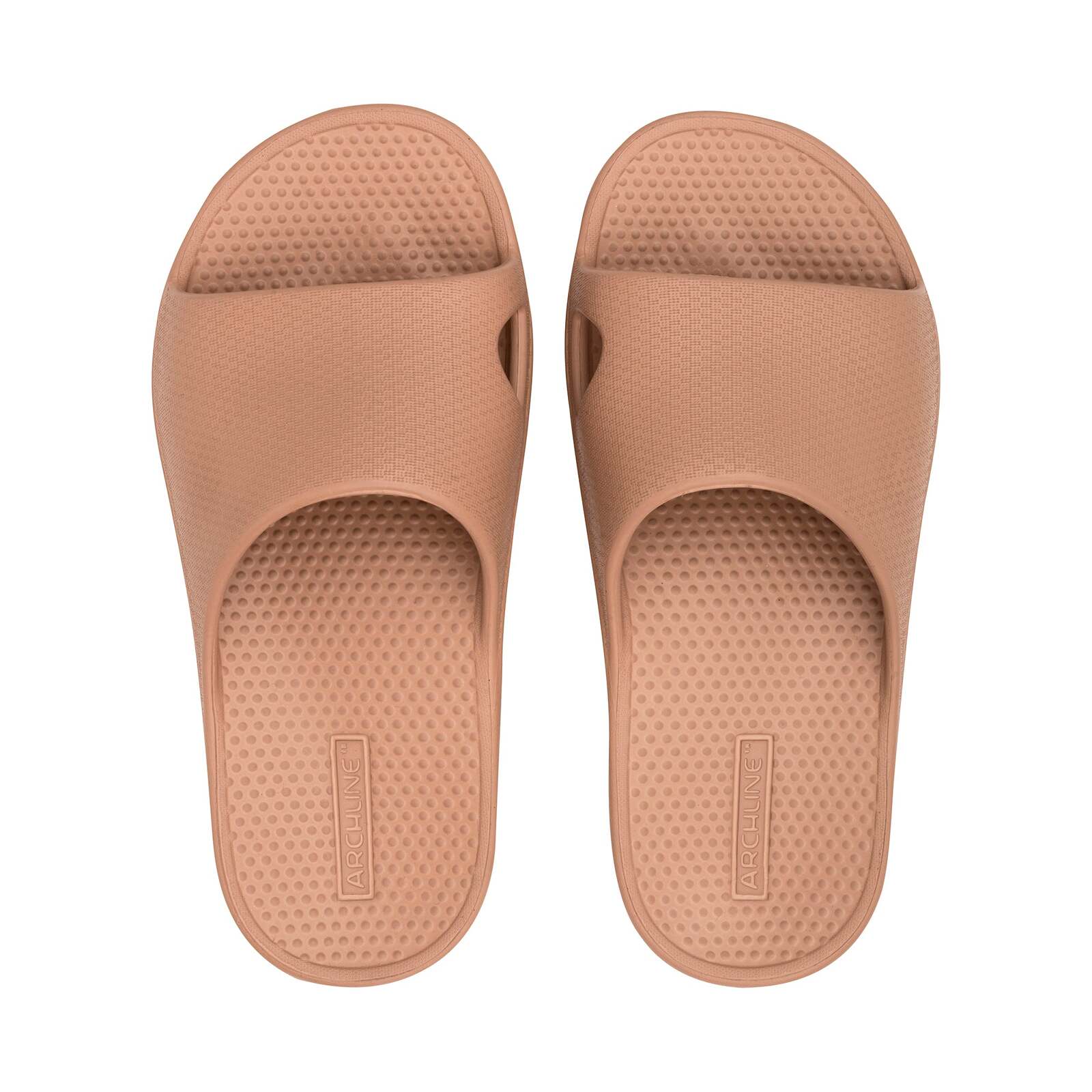 Men's Thongs & Sandals: Archline Rebound Orthotic Slides Flip Flop Thongs Slip On Arch Support - Putty - Euro 37