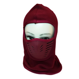 Thermal Fleece Balaclava Face Mask Windproof Ski Hood Neck Warmer - Burgundy