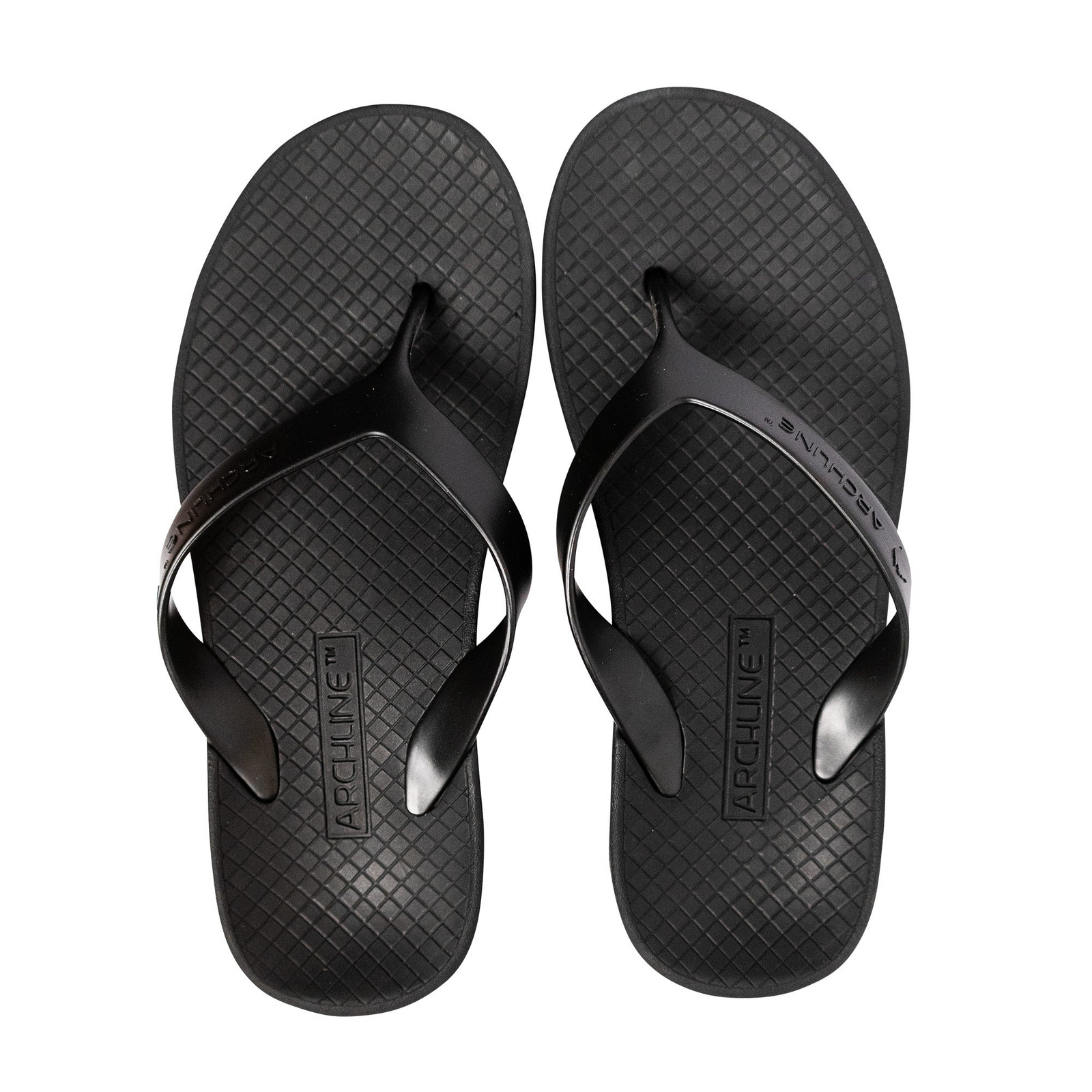 ARCHLINE Orthotic Thongs Arch Support Shoes Footwear Flip Flops Orthopedic - Black/Black - EUR 42