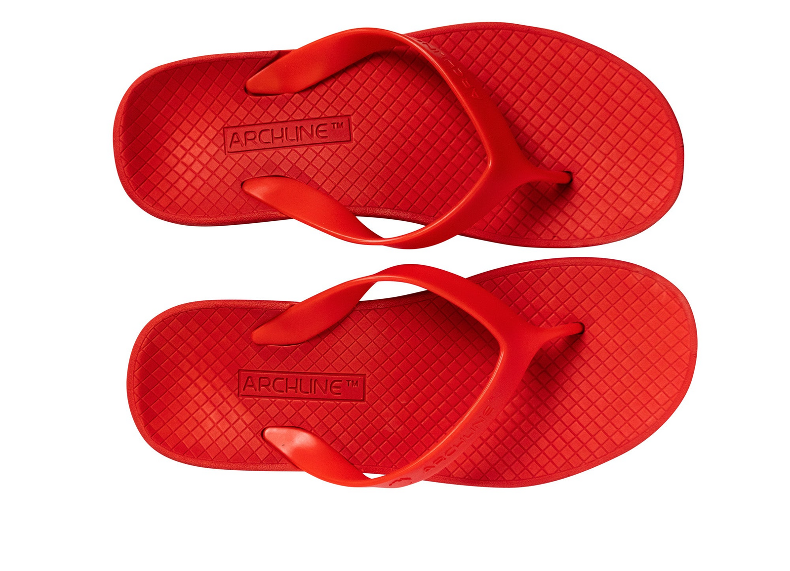 ARCHLINE Orthotic Thongs Arch Support Shoes Footwear Flip Flops Orthopedic - Red/Red  - EUR 44
