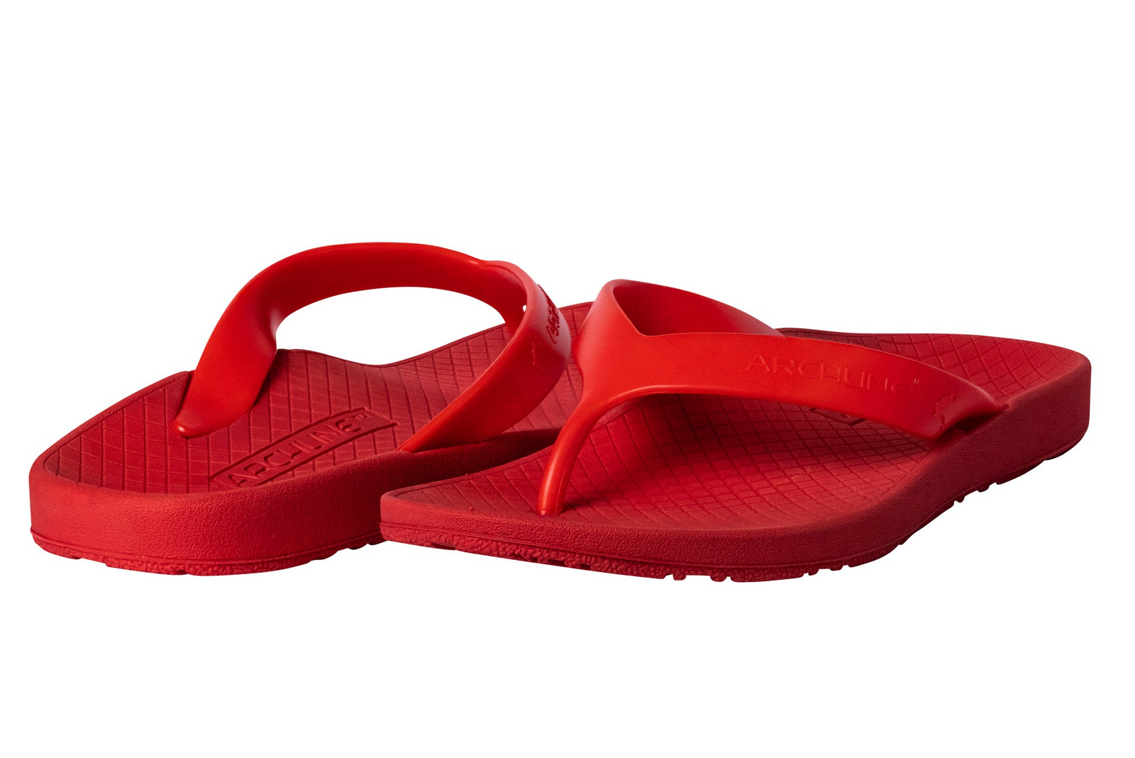 ARCHLINE Orthotic Thongs Arch Support Shoes Footwear Flip Flops Orthopedic - Red/Red  - EUR 44