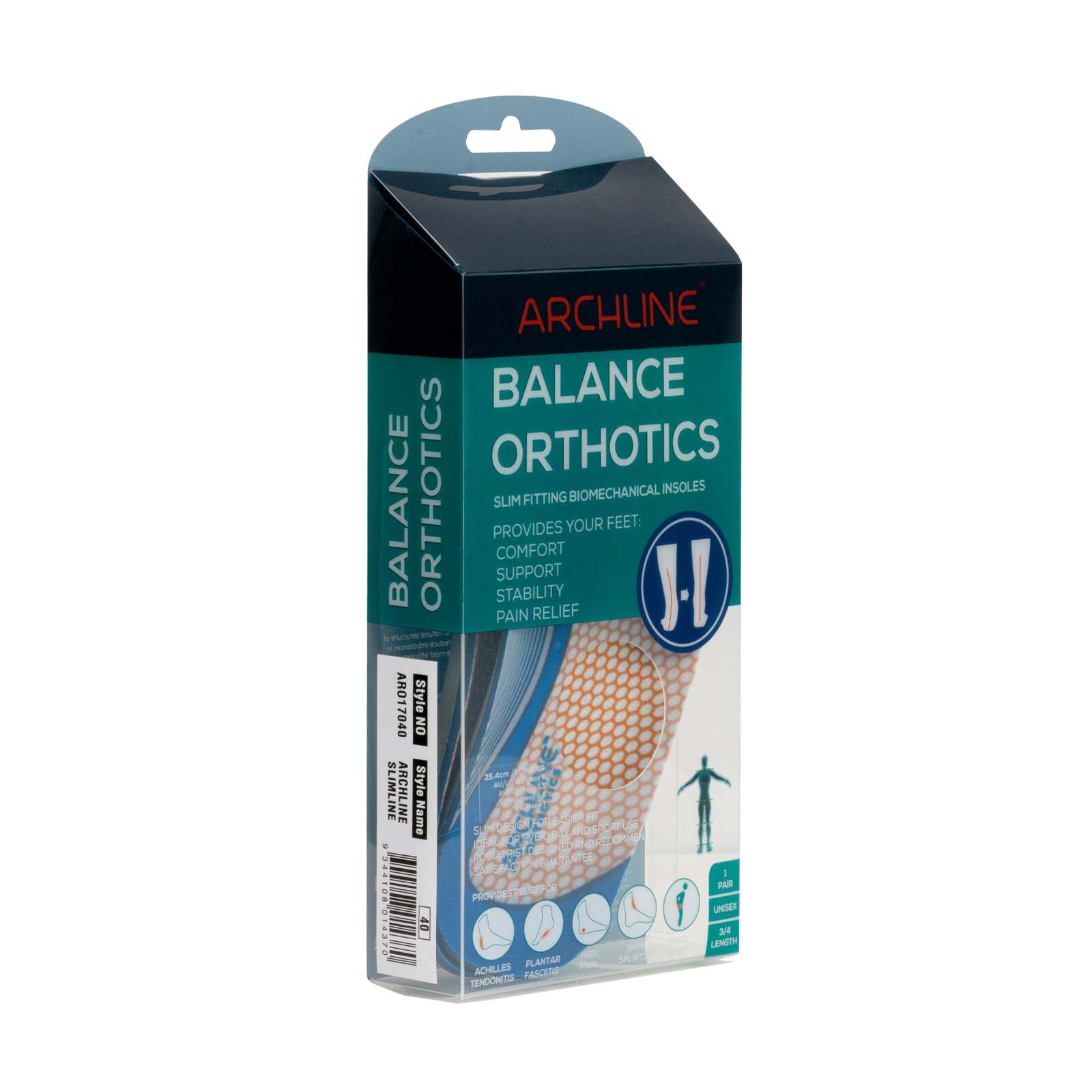 Supports & Braces: ARCHLINE 3/4 Slim Orthotics Plantar Fasciitis Insoles Balance Support Relief - EUR 37