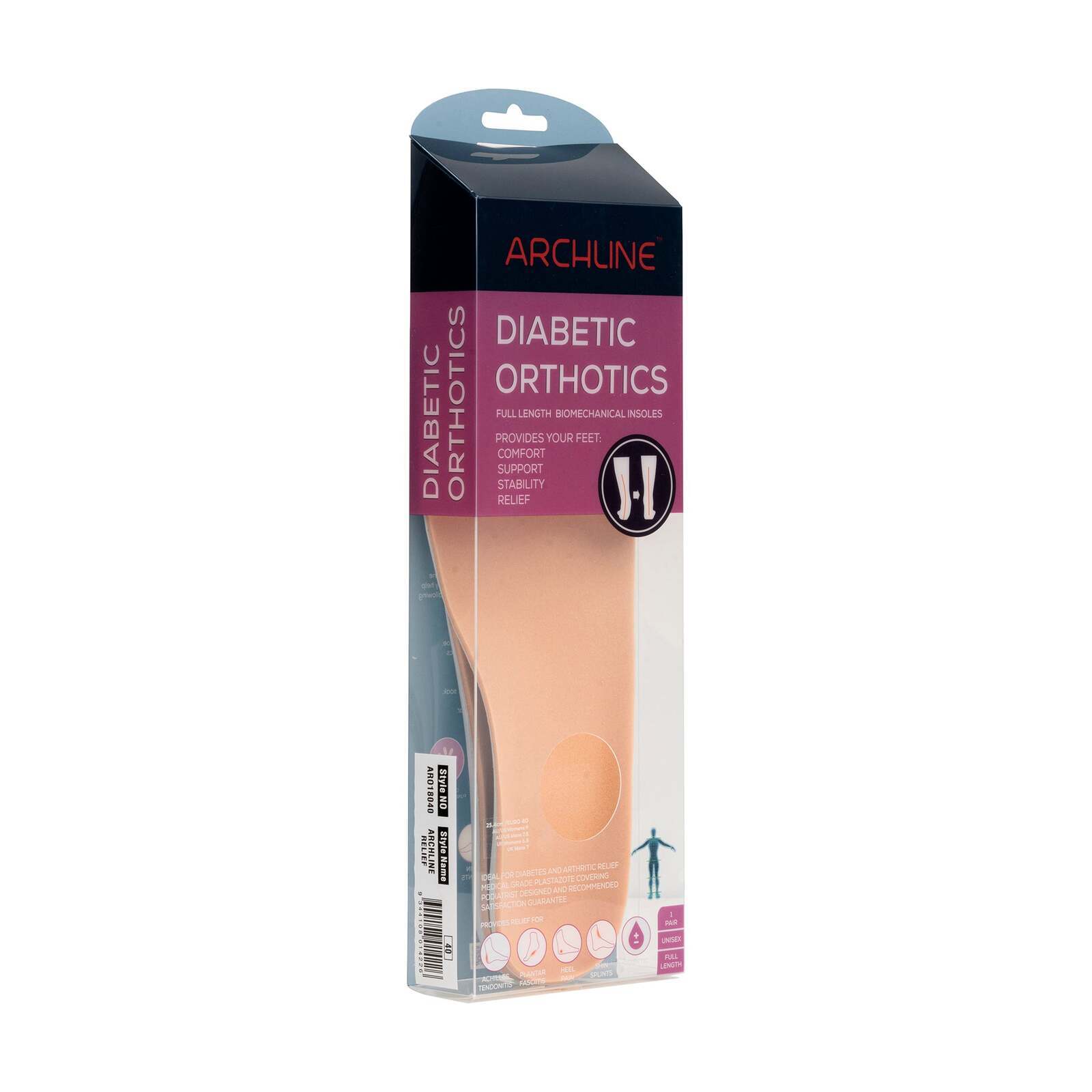 Supports & Braces: ARCHLINE Insoles Orthotics Full Length Arch Support Diabetics Plantar Fasciitis  - EUR 41