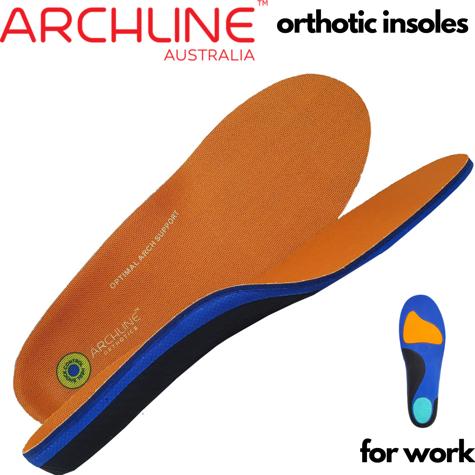 Supports & Braces: Archline Active Orthotics Full Length Arch Support Pain Relief Insoles - For Work - M (EU 40-42)