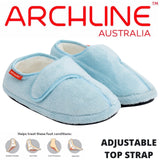 ARCHLINE Orthotic Plus Slippers Closed Scuffs Pain Relief Moccasins - Baby Blue - EU 35