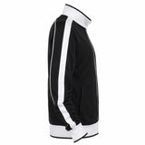 Identitee Mens Varsity Track Jacket Warm Winter Tracksuit Top Zip - Black/White - M