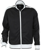 Men's Coats & Jackets: Identitee Mens Varsity Track Top Jacket Tracksuit Warm Winter Jumper Long Sleeve - Black/White - XL
