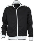 Men's Coats & Jackets: Identitee Mens Varsity Track Top Jacket Tracksuit Warm Winter Jumper Long Sleeve - Black/White - XL