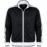 Identitee Mens Varsity Track Jacket Warm Winter Tracksuit Top Zip - Black/White - XXL