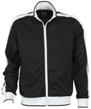 Identitee Mens Varsity Track Jacket Warm Winter Tracksuit Top Zip - Black/White - XXL