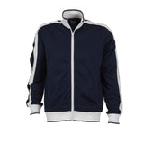 Identitee Mens Varsity Track Jacket Warm Winter Tracksuit Top Zip - Navy/White - L