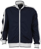 Men's Coats & Jackets: Identitee Mens Varsity Track Top Jacket Tracksuit Warm Winter Jumper Long Sleeve - Navy/White - M